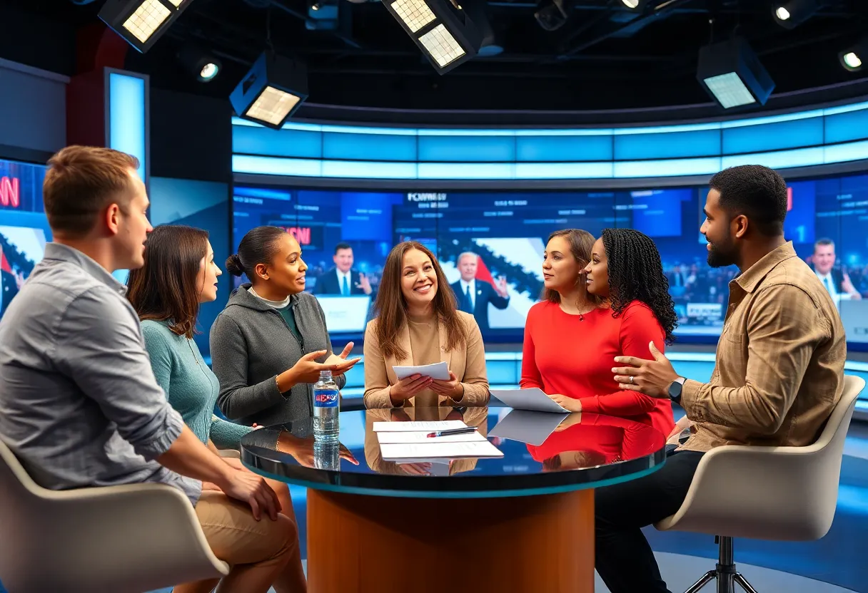Discussion on Current Events in a Media Studio
