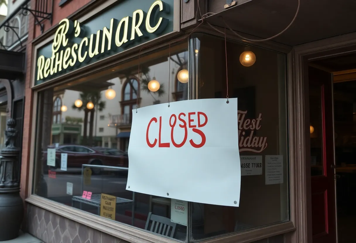 Closed storefront of Cole's French Dip in downtown Los Angeles