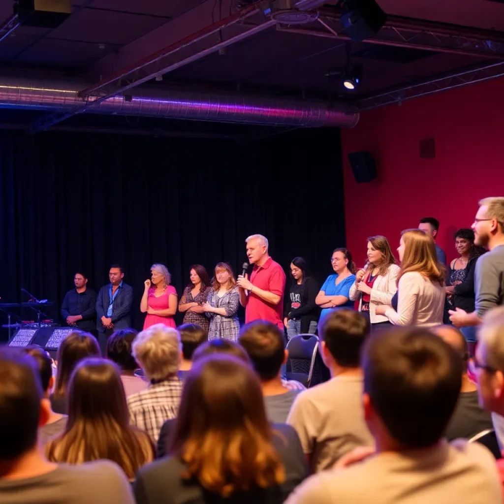 Performance on stage from an independent theater production in Los Angeles