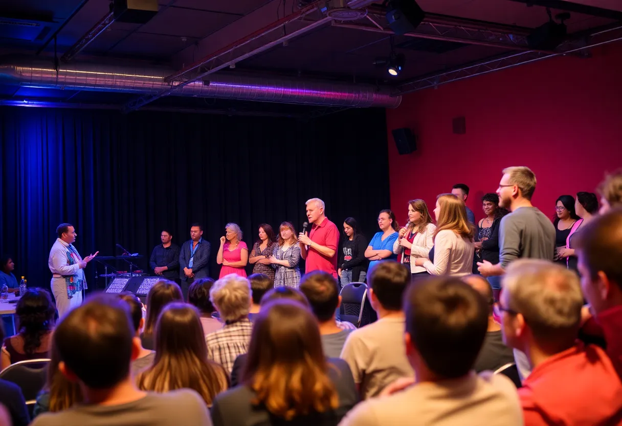 Performance on stage from an independent theater production in Los Angeles