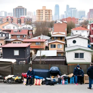 Overview of homelessness in Los Angeles showing various living conditions.