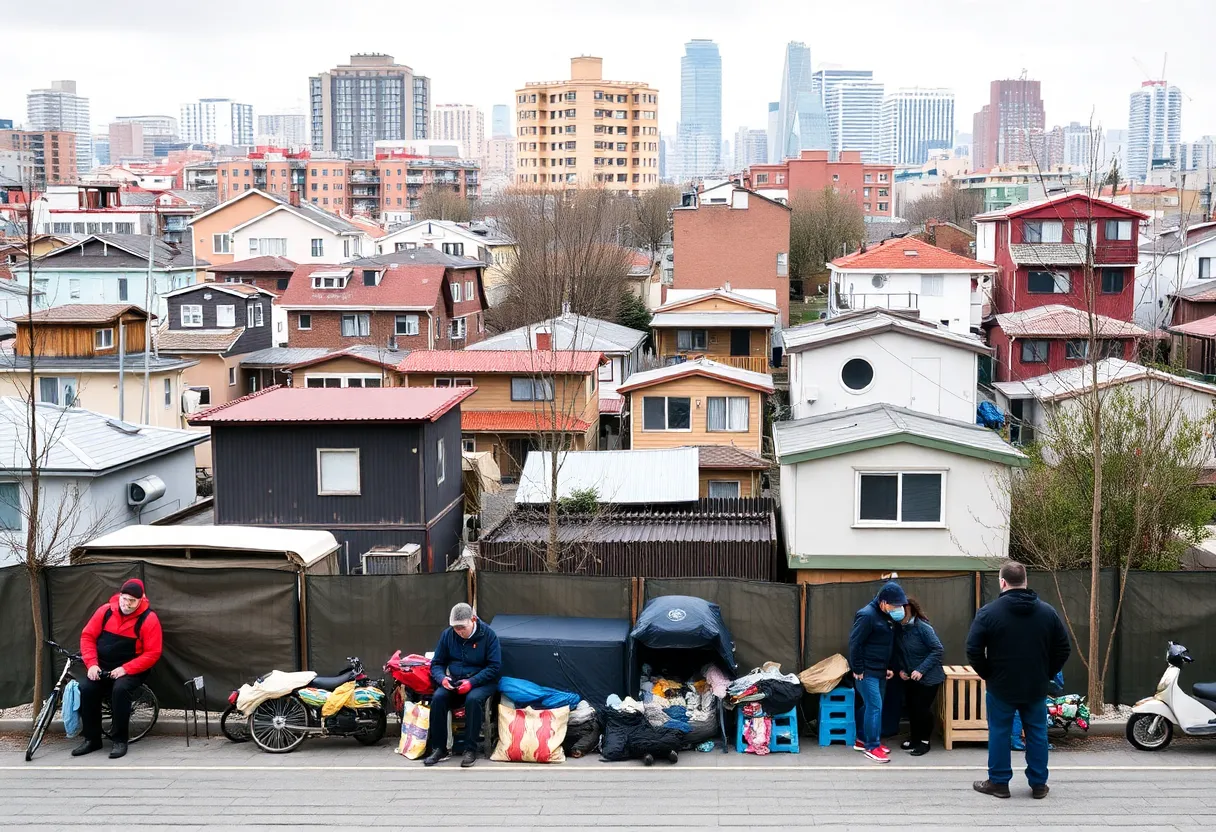 Overview of homelessness in Los Angeles showing various living conditions.