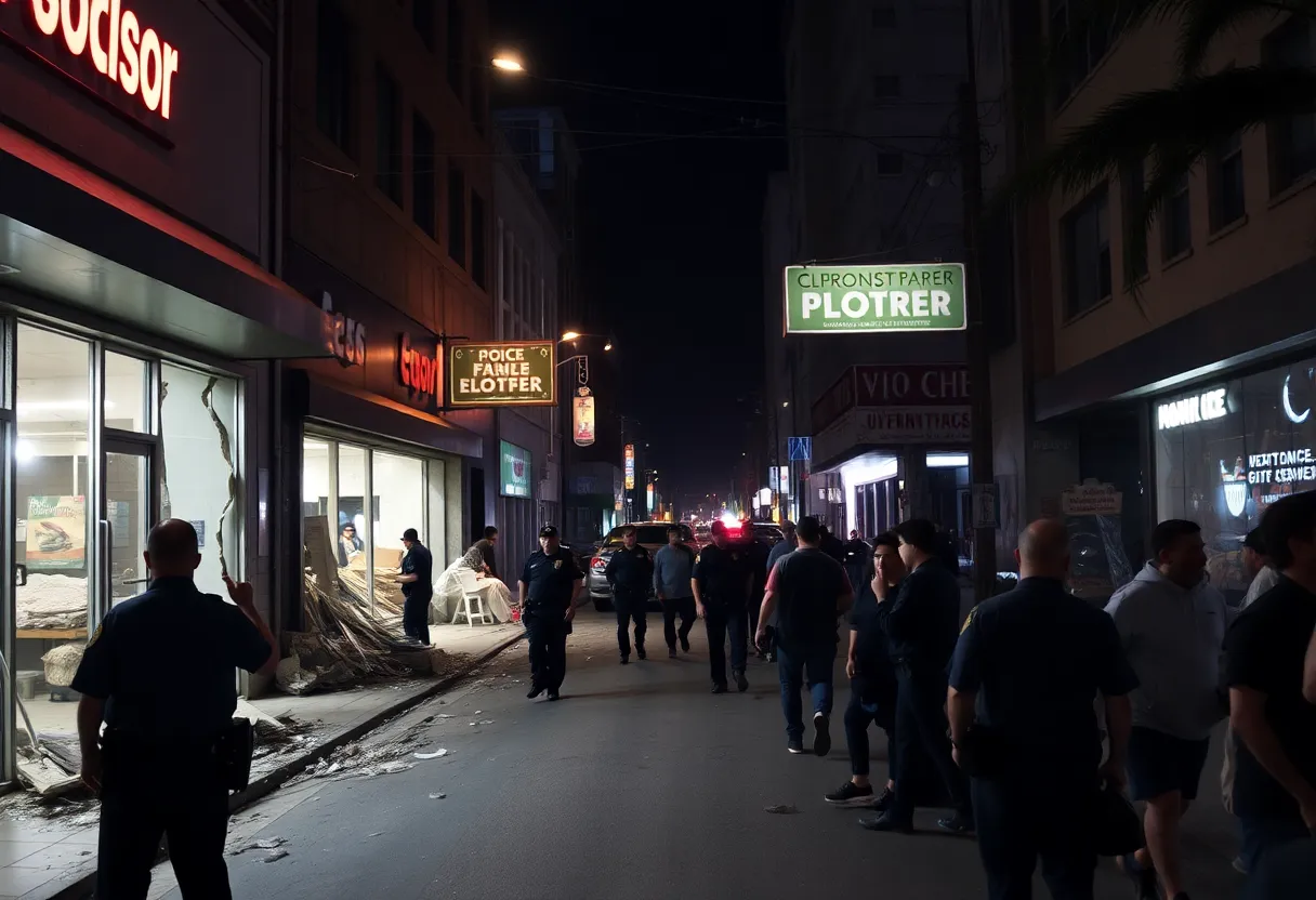 Damage from looting at a Los Angeles store