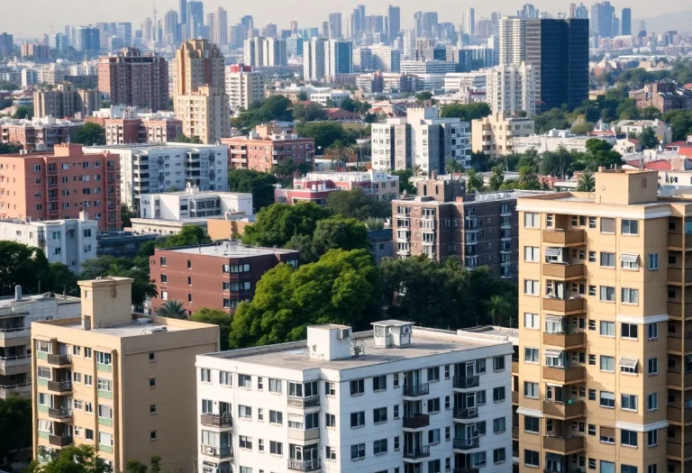Urban landscape of Los Angeles highlighting affordable housing