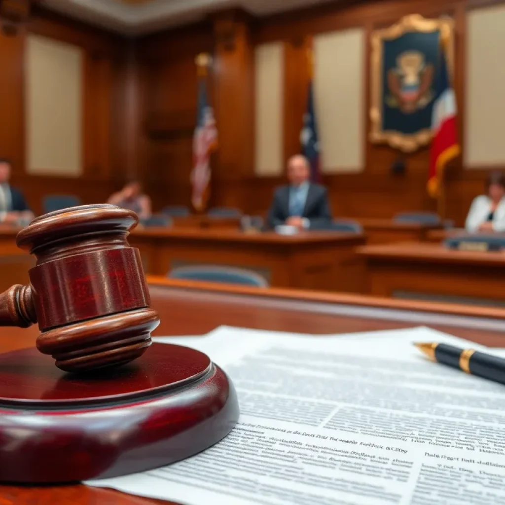 Courtroom representing a lawsuit against Los Angeles sanctuary laws