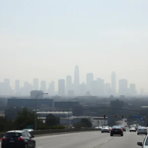 Smog over the Los Angeles skyline