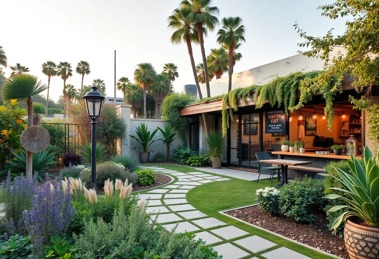 Peaceful garden in Los Angeles promoting self-care