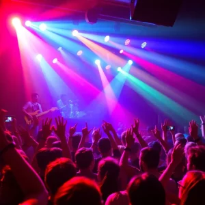 Crowd enjoying a live concert performance