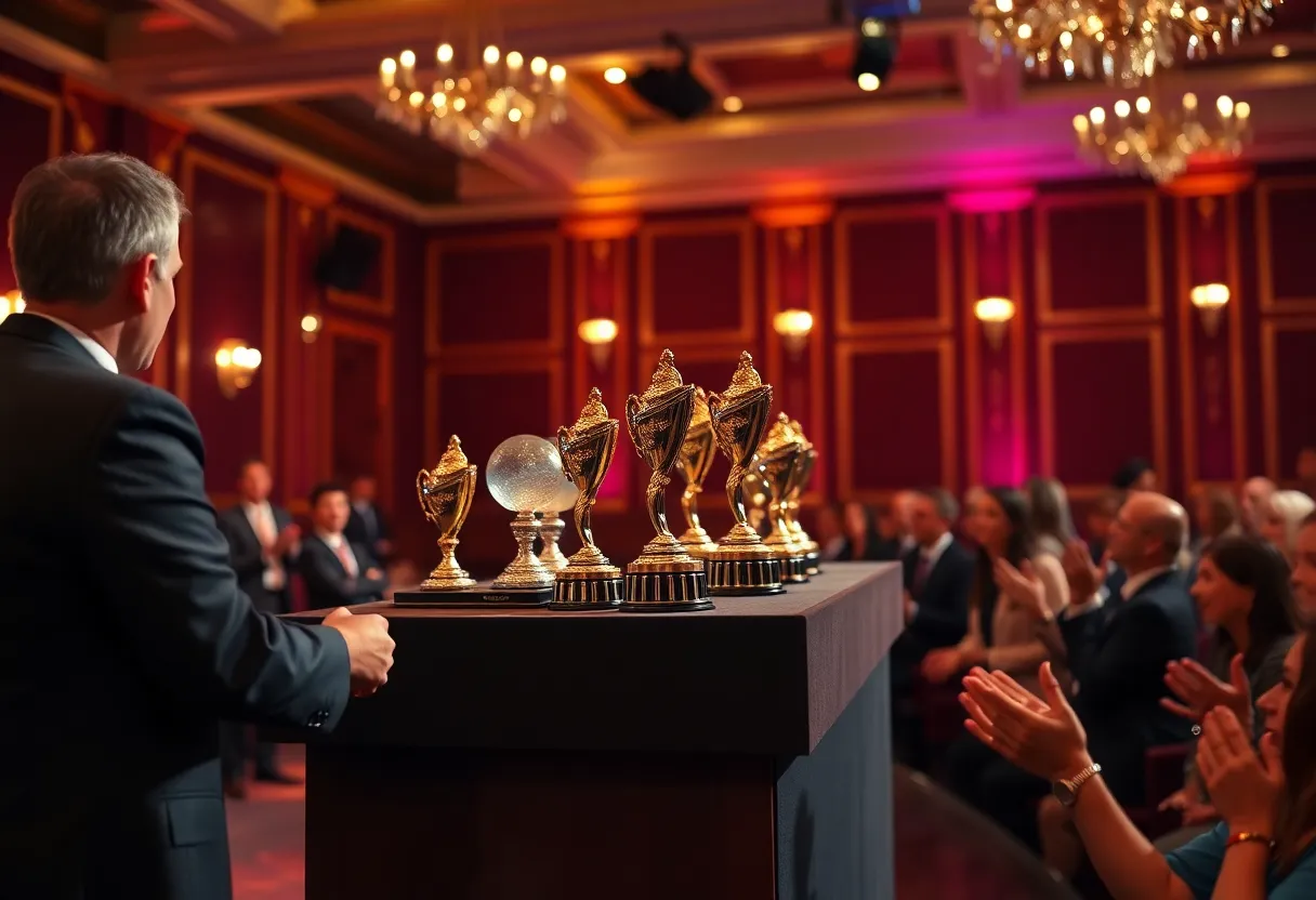 Trophies awarded for journalism excellence at the California Journalism Awards