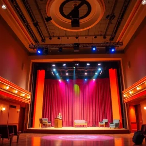 Stage set for The Opposite of Love at Hudson Backstage Theatre