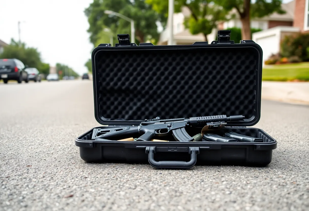 Assault rifle found in a hard-shelled case on the street