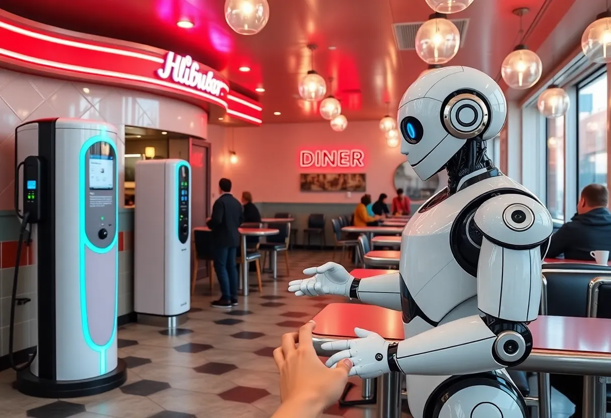 Tesla Diner with electric vehicle charging stations