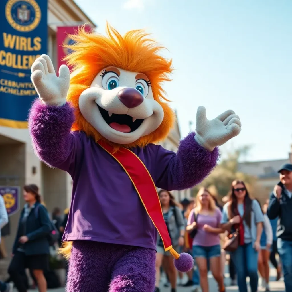 Dancing mascot celebrating UC Berkeley's university ranking