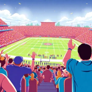University of California Los Angeles football stadium filled with enthusiastic fans