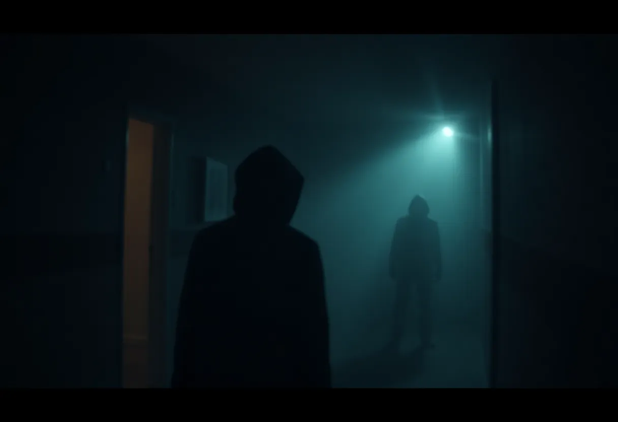 Eerie scene from the horror film 'Weapons' featuring disappearing children theme
