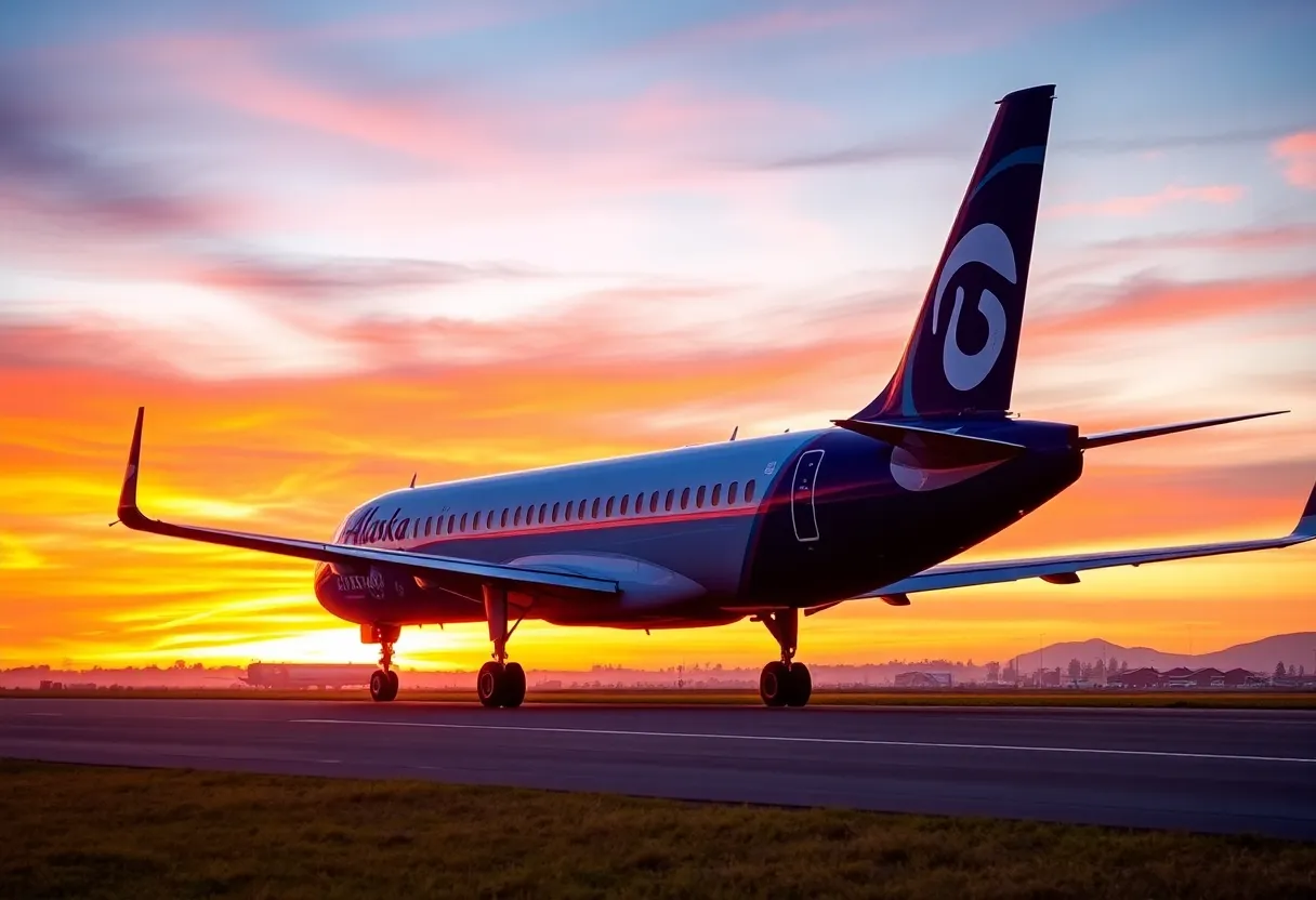Alaska Airlines Embraer 175 on runway
