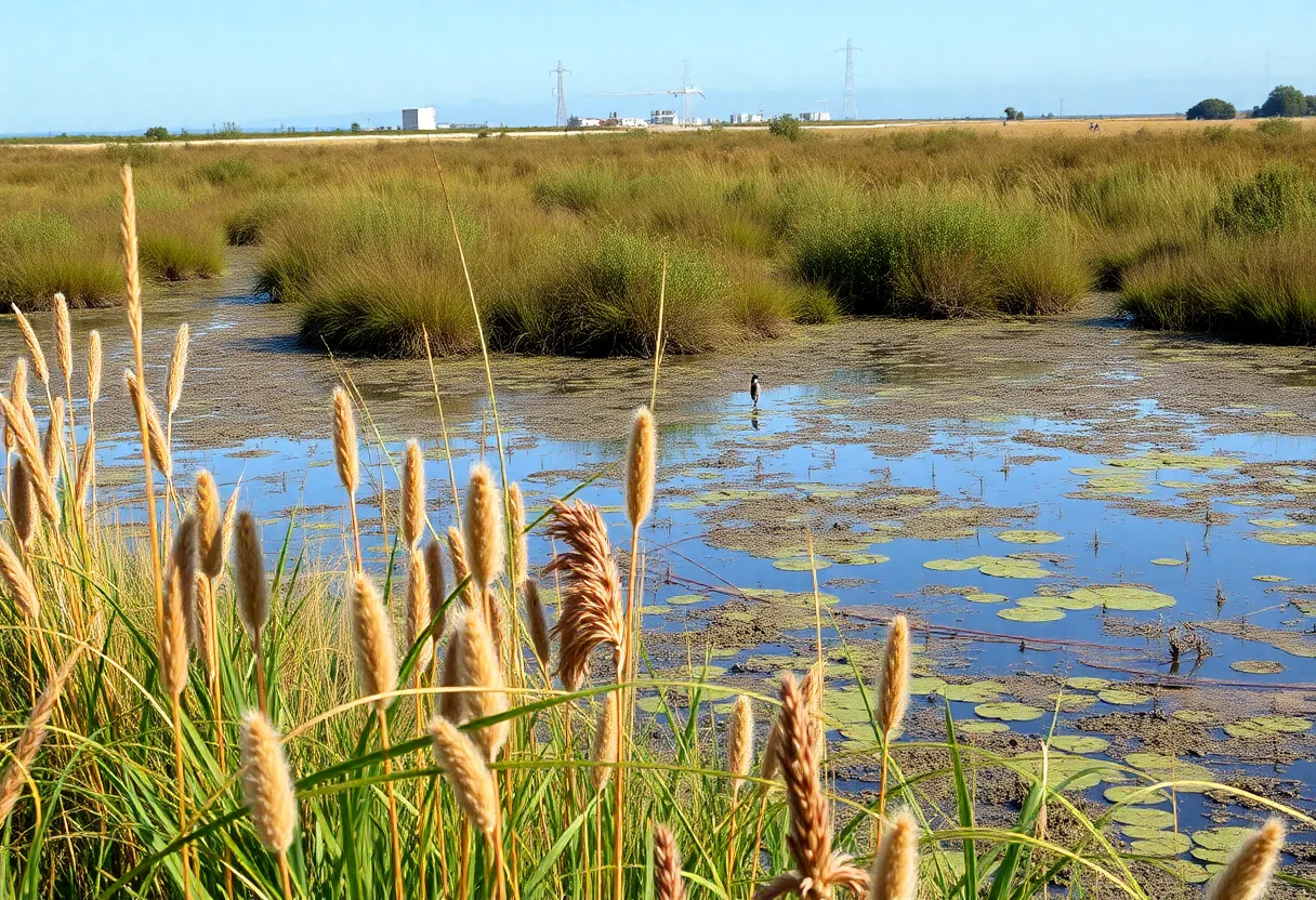 A view of the Ballona Wetlands ecosystem in Los Angeles.
