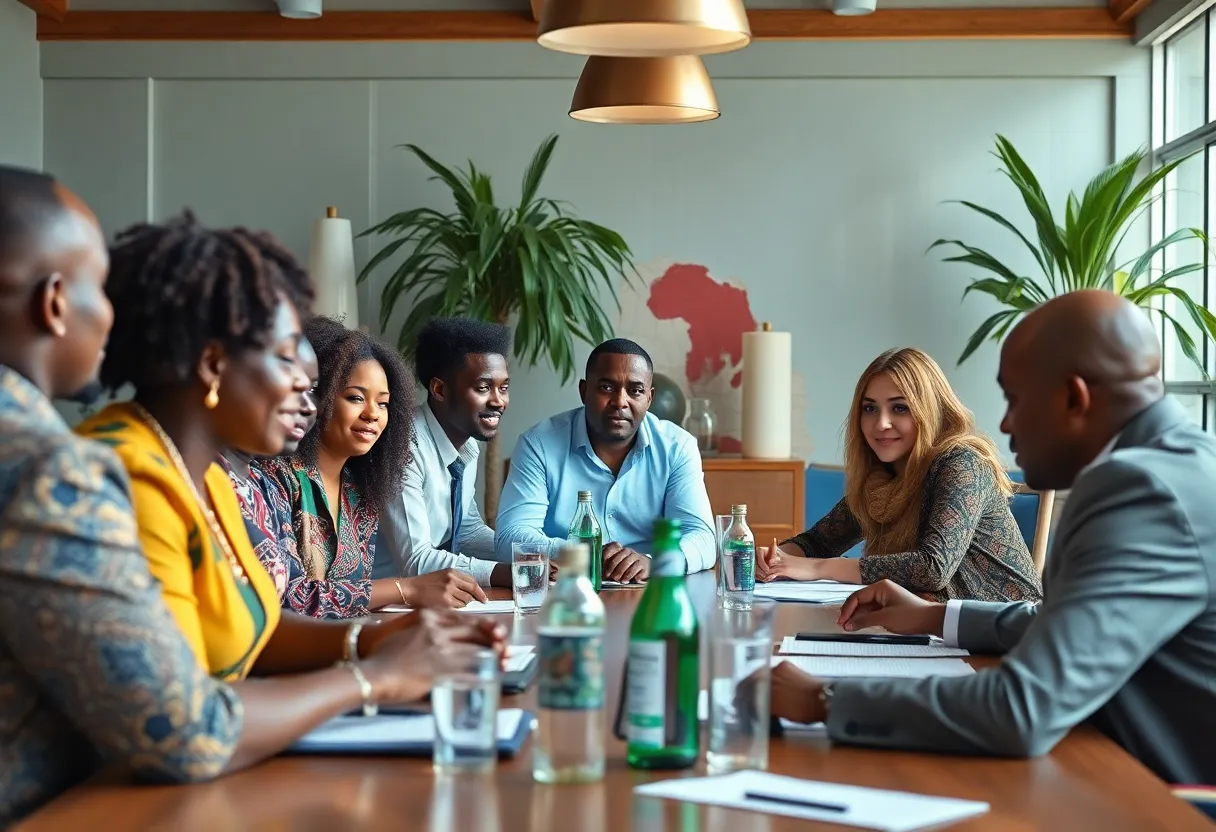 Delegation meeting for climate initiatives between California and African leaders.