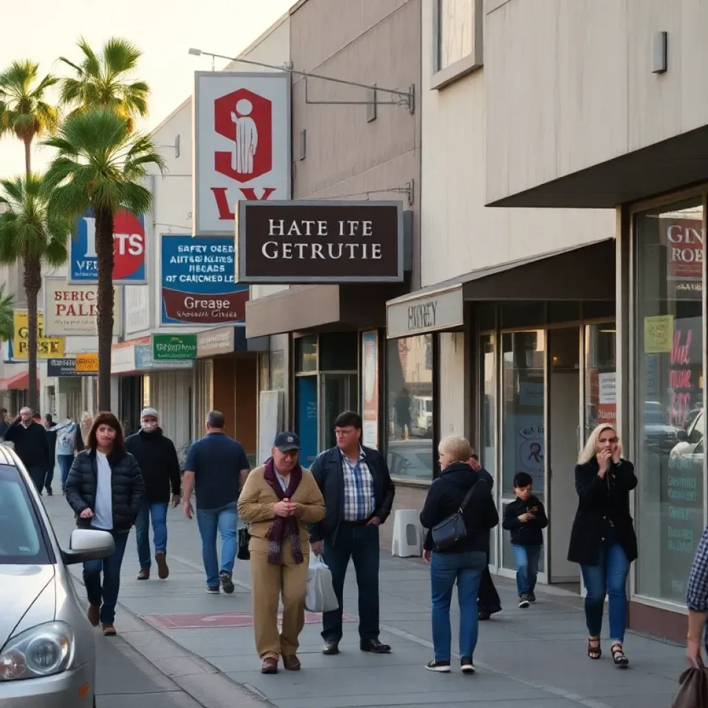 California street showing businesses affected by immigration raids