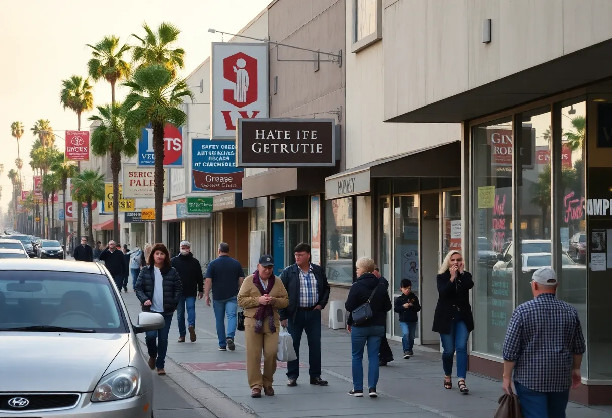 California street showing businesses affected by immigration raids