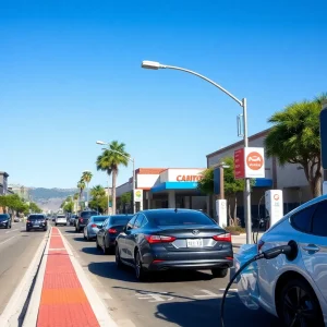 Electric vehicle charging stations in California