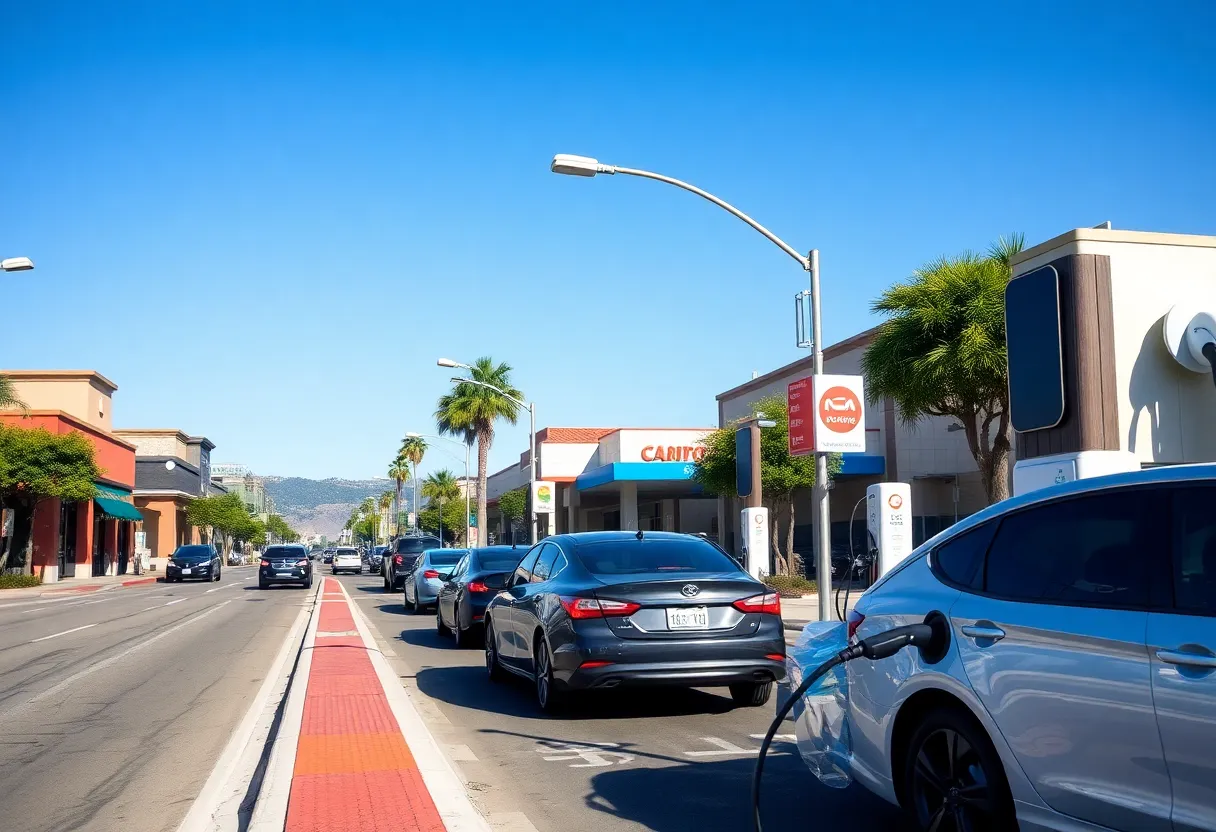 Electric vehicle charging stations in California
