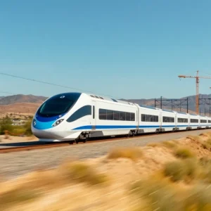 High-speed train under construction in California