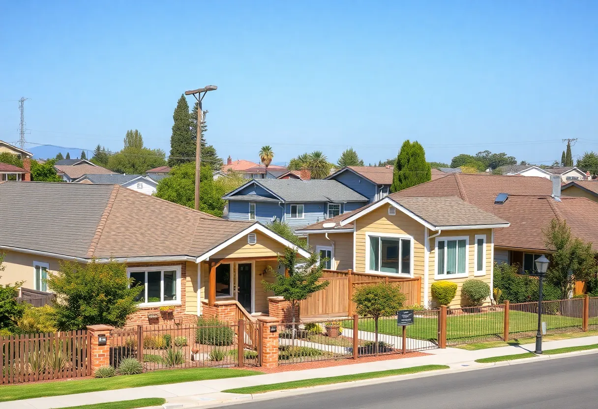 A neighborhood in California with accessory dwelling units
