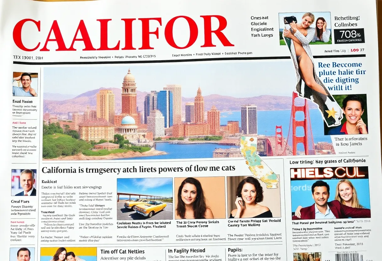 Cover of the California Post with vibrant California imagery