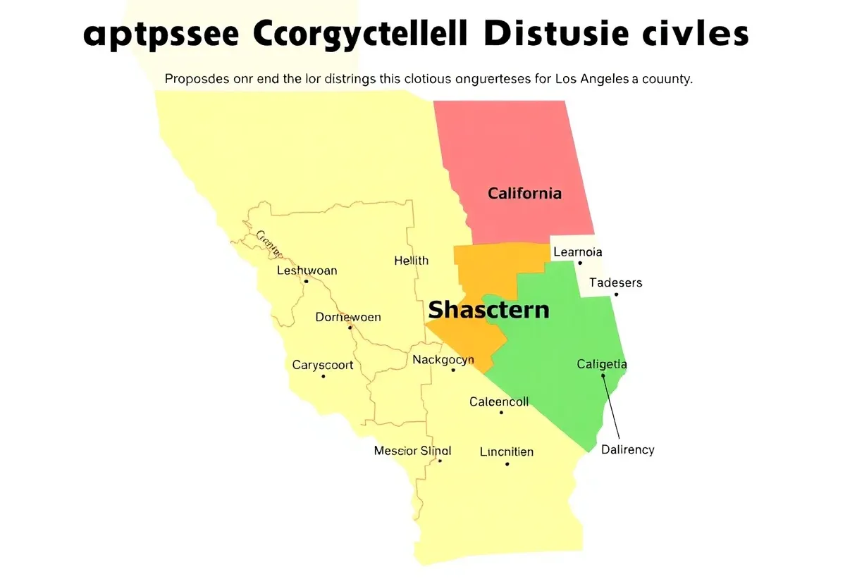 Map of proposed congressional districts in California