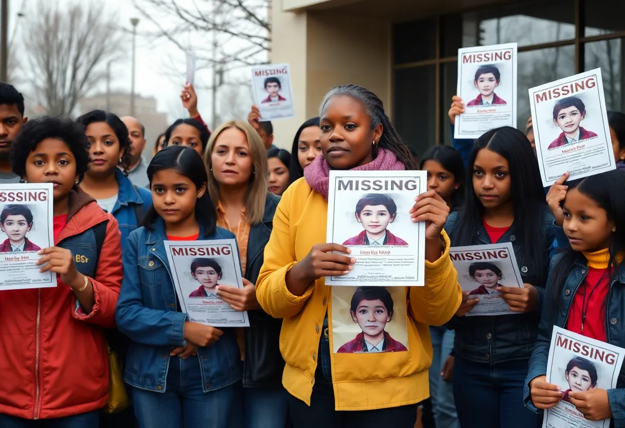Community members searching for missing children in Los Angeles.