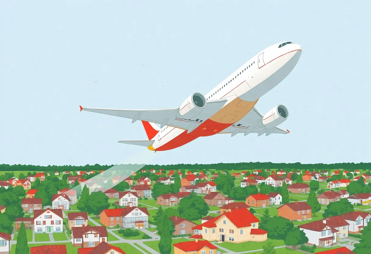 Delta Air Lines airplane releasing fuel over residential areas