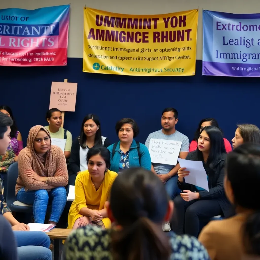 Participants at an immigrant rights workshop in Los Angeles