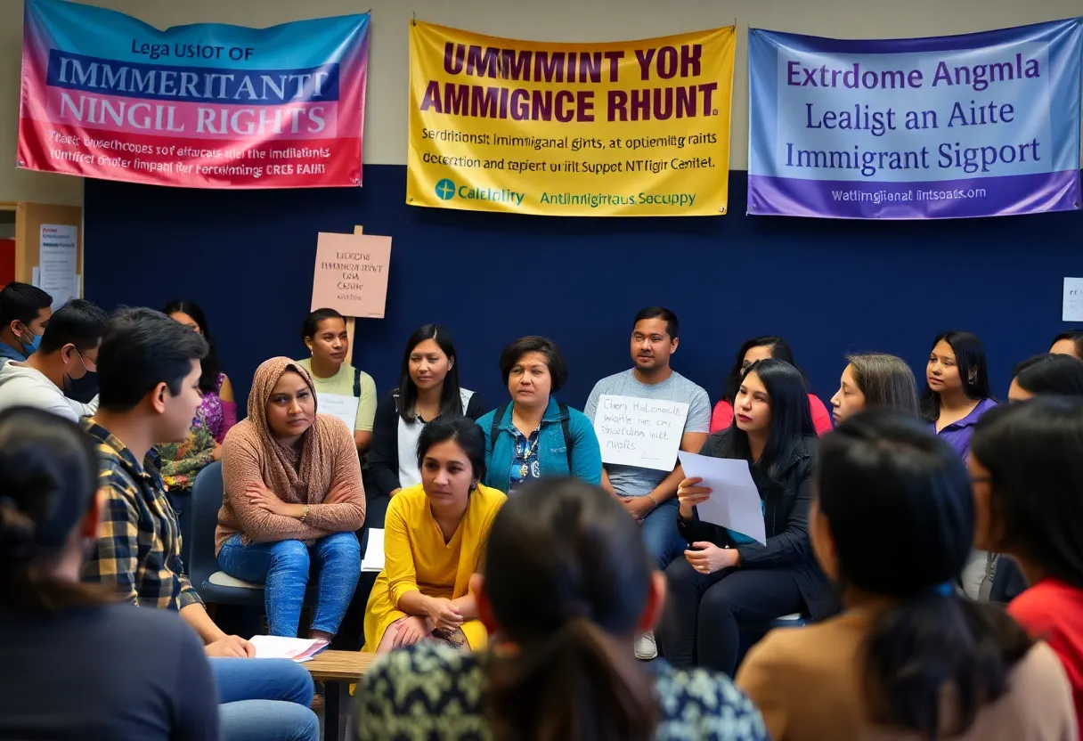 Participants at an immigrant rights workshop in Los Angeles