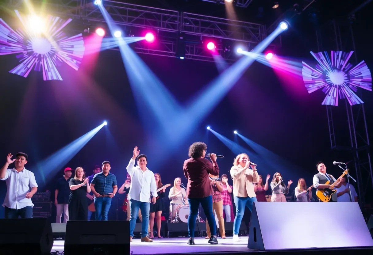 Ensemble cast performing Jesus Christ Superstar at the Hollywood Bowl