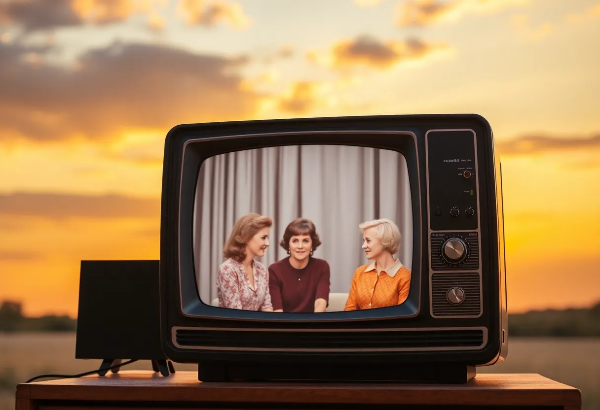 Tribute image for Loni Anderson featuring a vintage television.