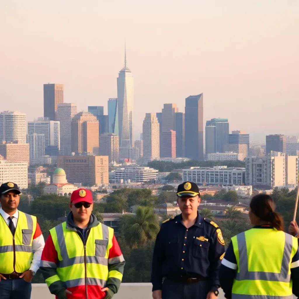 Skyline of Los Angeles symbolizing city workers and union collaboration.