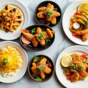 An array of dishes representing Los Angeles' culinary diversity