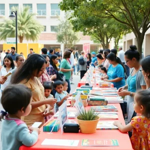 A gathering at the Maternal Health Summit with families and health resources