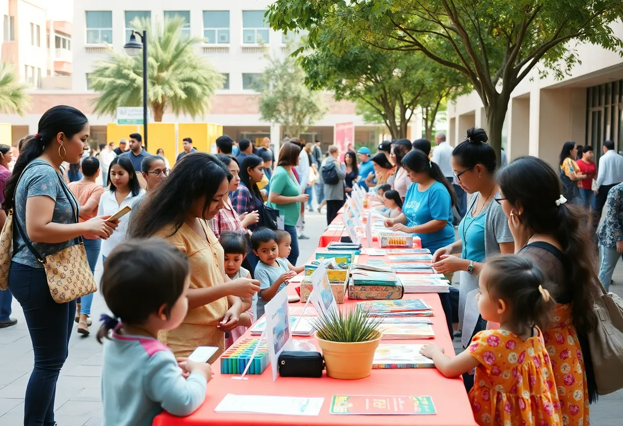 A gathering at the Maternal Health Summit with families and health resources