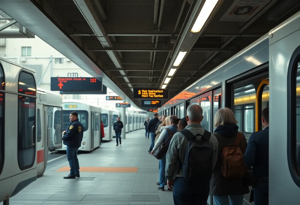 Empty Los Angeles Metro bus station illustrating ridership decline due to immigration fears