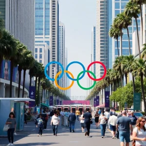 Bustling Los Angeles in preparation for the LA28 Olympics