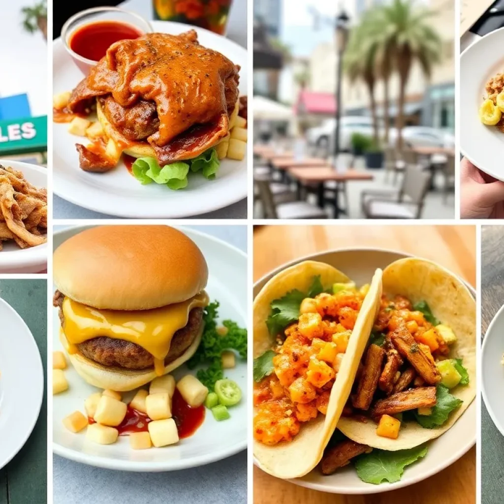 Collage of new dishes from Los Angeles restaurants