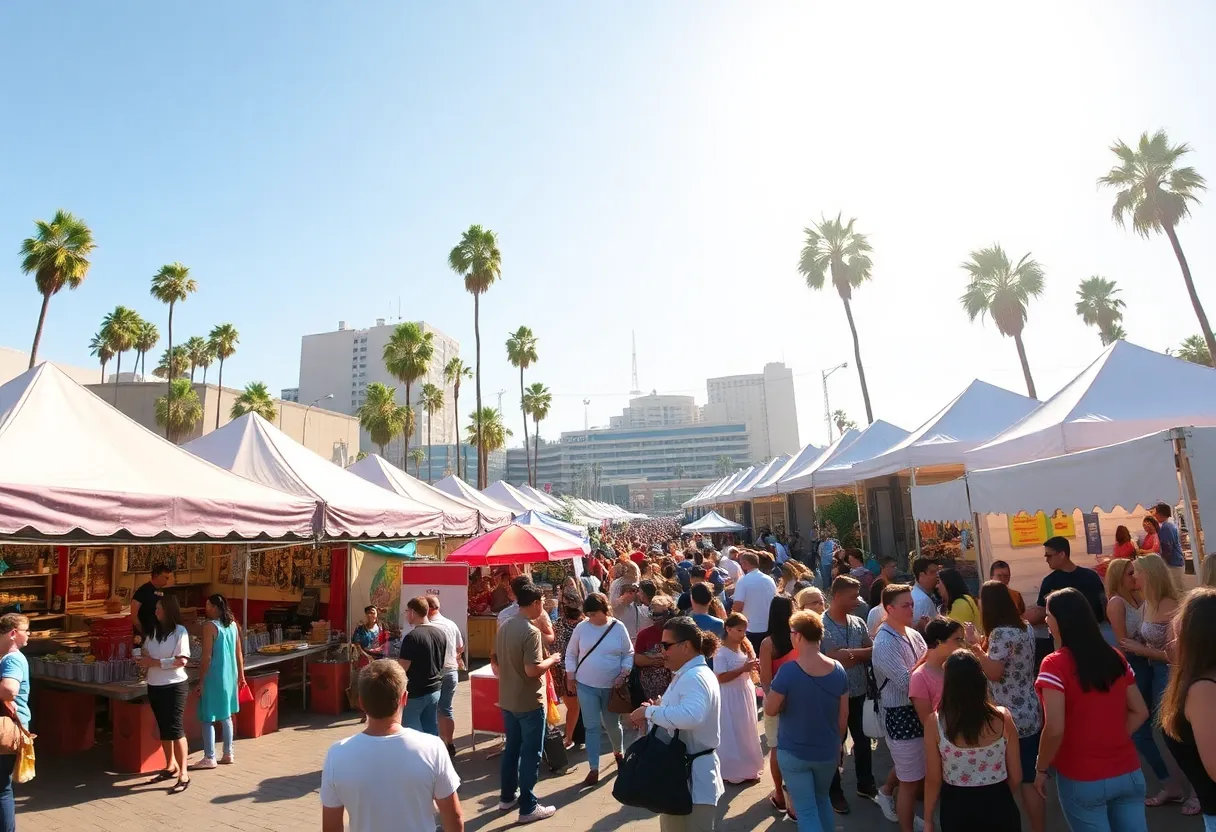Collage of events in Los Angeles including food, music, and family activities