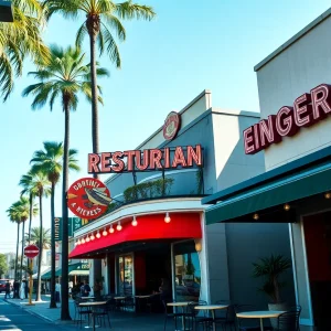 Street view of new dining options in Los Angeles