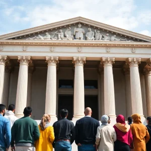 Courthouse symbolizing justice for immigrant rights