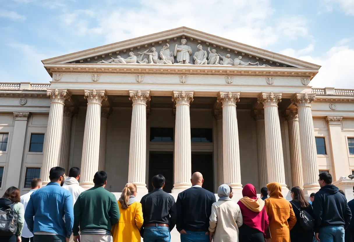 Courthouse symbolizing justice for immigrant rights