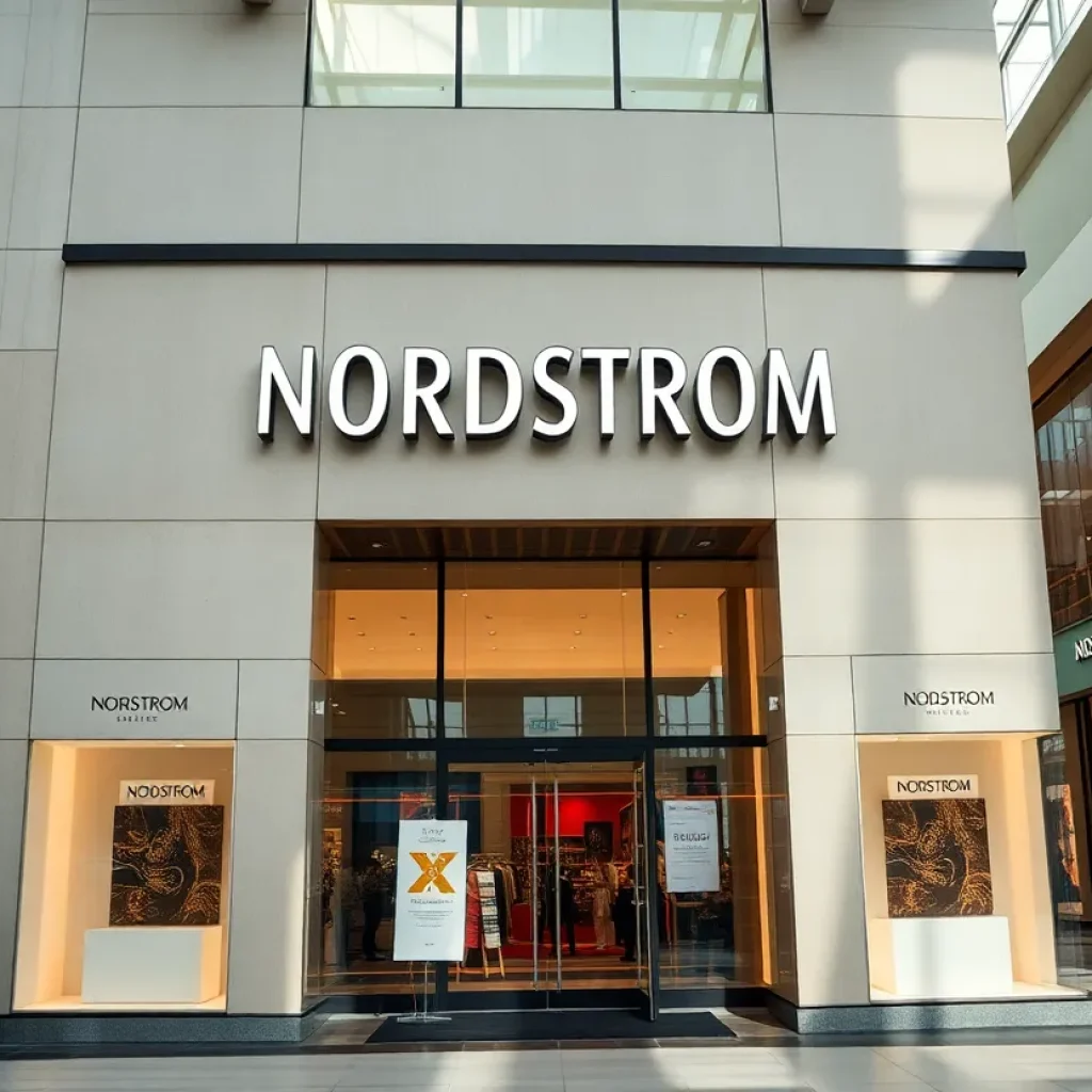 Exterior view of Nordstrom store at Santa Monica Place mall.