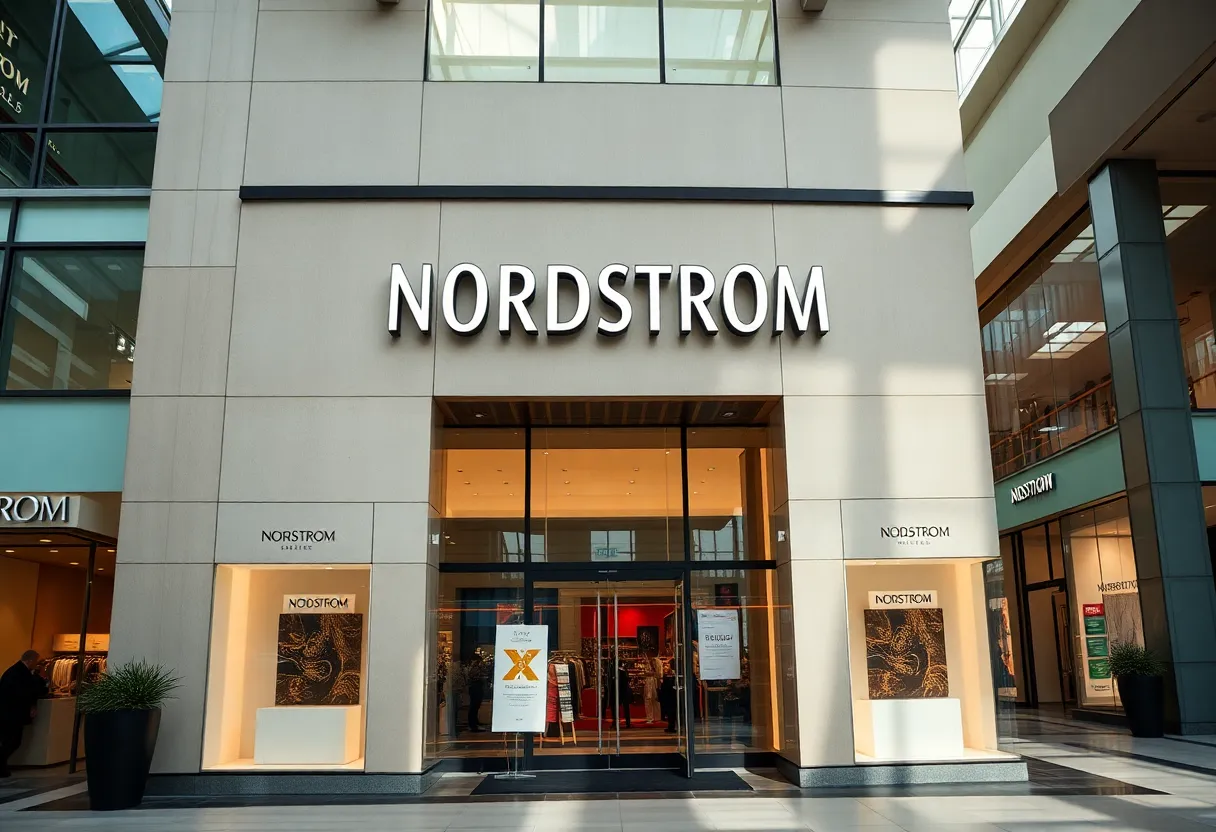 Exterior view of Nordstrom store at Santa Monica Place mall.