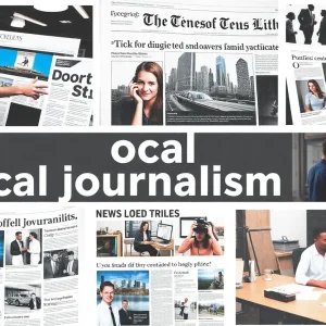 A visual representation of local journalism challenges due to funding cuts.